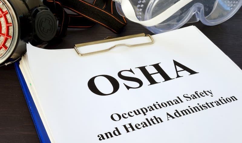 OSHA document on clipboard