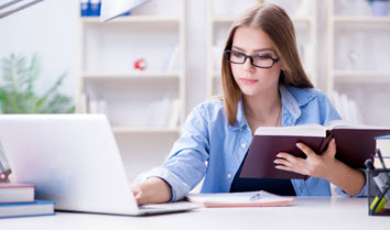 Girl using a laptop