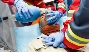 Medics giving CPR