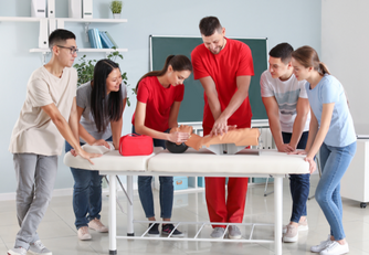 CPR Instructor teaching students