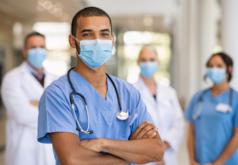 Nurse wearing a mask