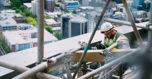 A Construction Worker following OSHA Compliance.